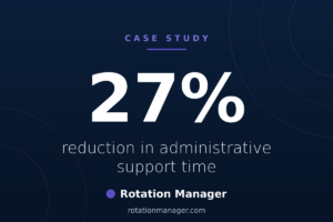 Rotation Manager clinical rotation case study: 27% less administrative time